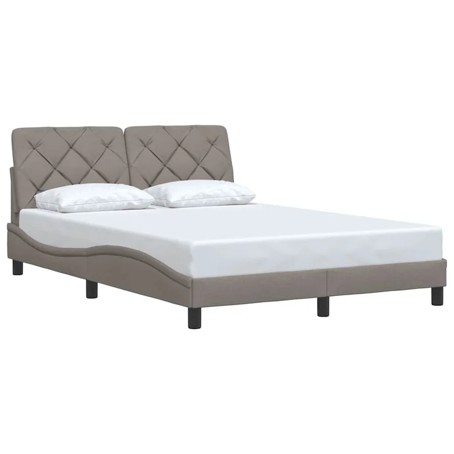 Cadre de lit sans matelas taupe 120x200 cm tissu - 2