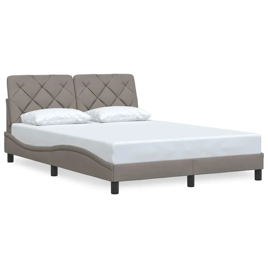 Cadre de lit sans matelas taupe 120x200 cm tissu - 3