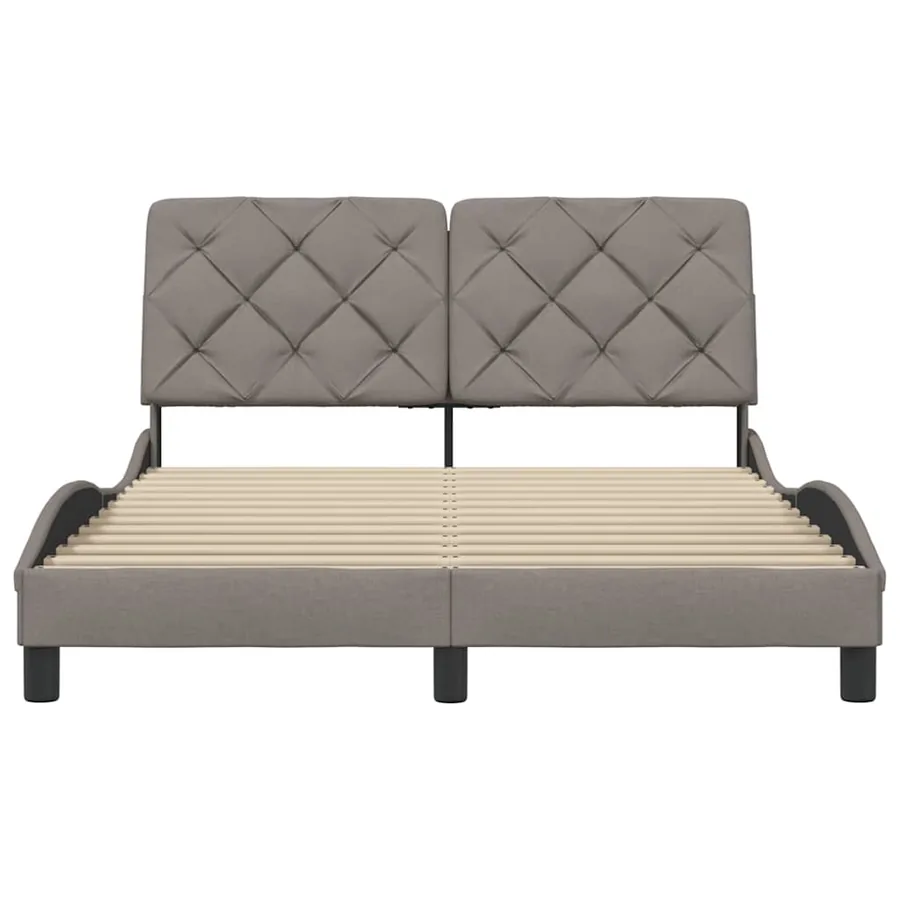 Cadre de lit sans matelas taupe 120x200 cm tissu - 5
