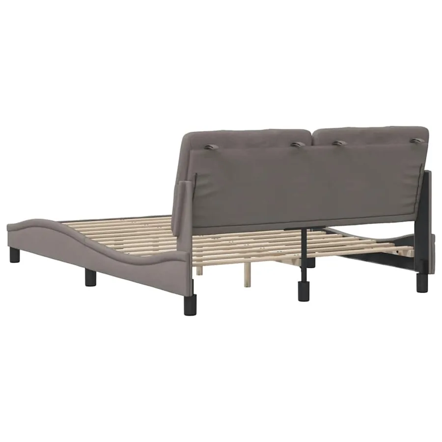 Cadre de lit sans matelas taupe 120x200 cm tissu - 9