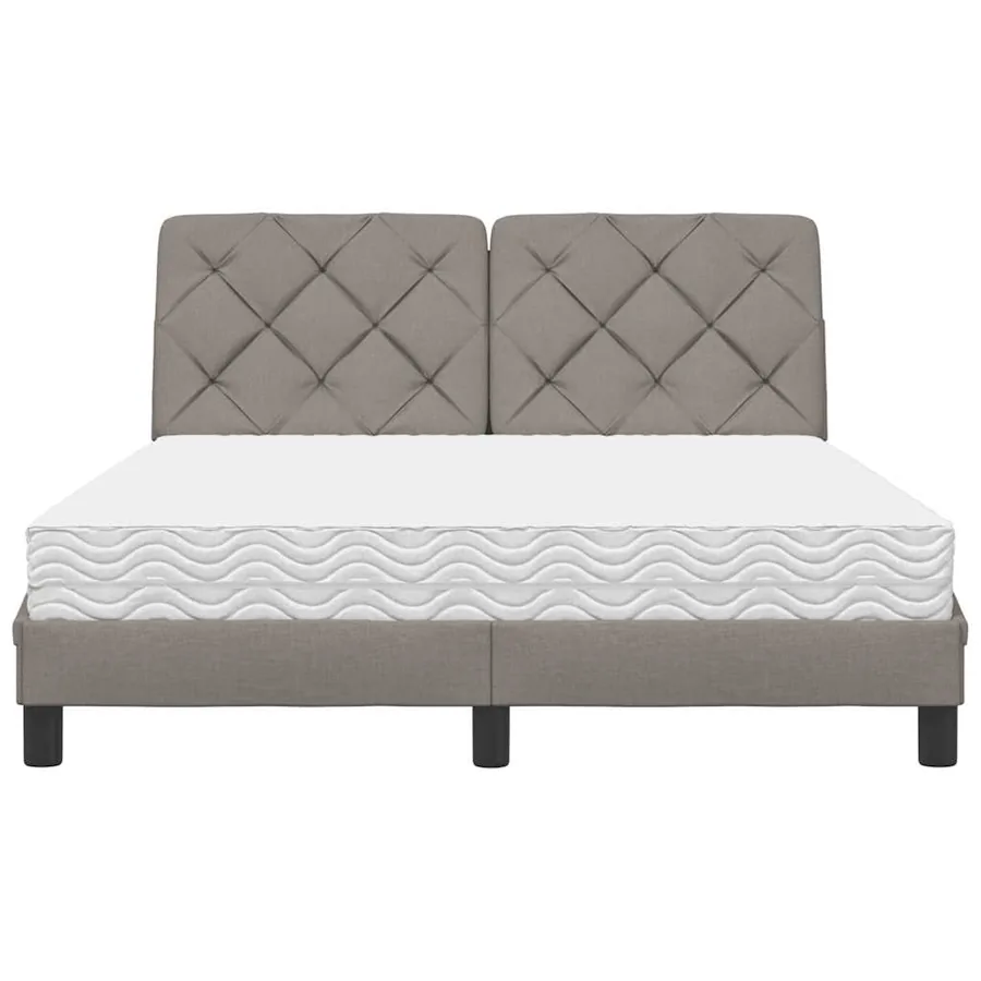 Lit avec matelas taupe 120x200 cm tissu - 5