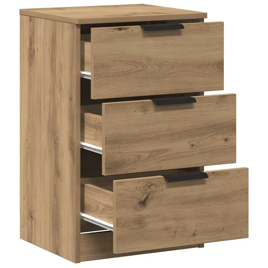 Table de chevet chêne artisanal 40x36x65 cm bois d'ingénierie - 4