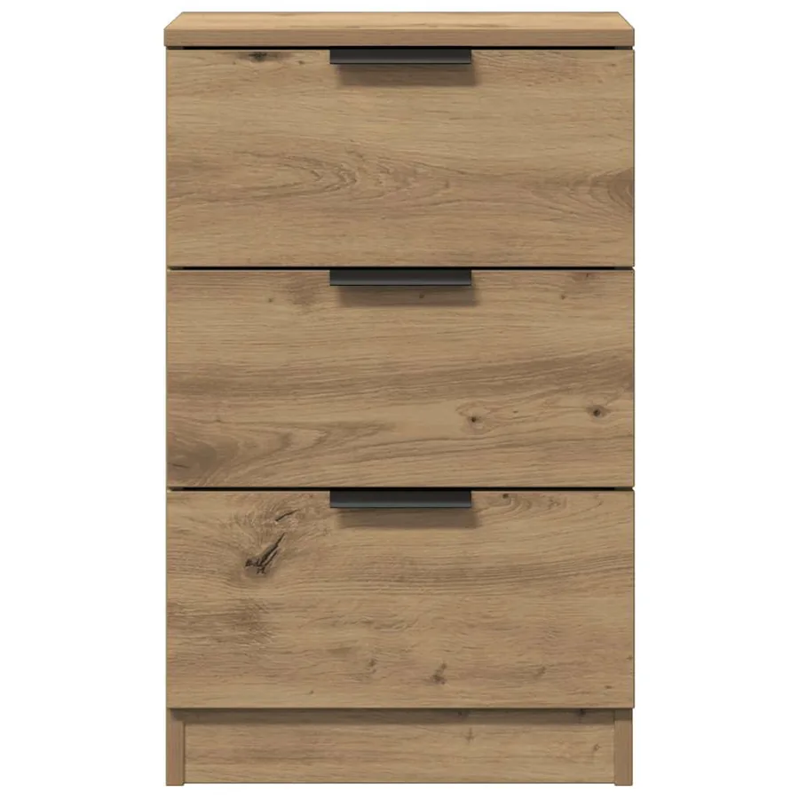Table de chevet chêne artisanal 40x36x65 cm bois d'ingénierie - 6