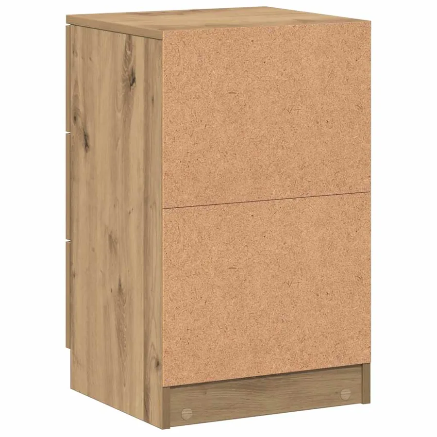 Table de chevet chêne artisanal 40x36x65 cm bois d'ingénierie - 7