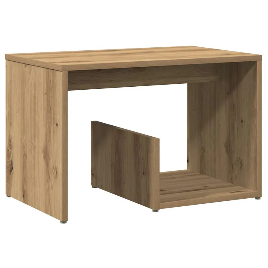 Table d'appoint chêne artisanal 59x36x38 cm bois d'ingénierie - 2