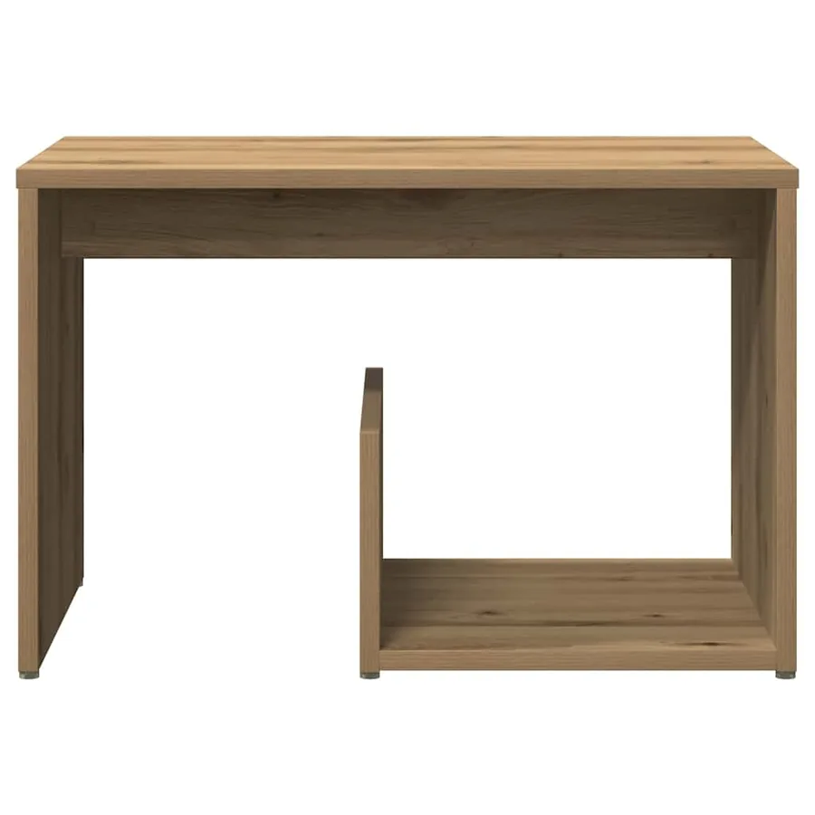 Table d'appoint chêne artisanal 59x36x38 cm bois d'ingénierie - 4