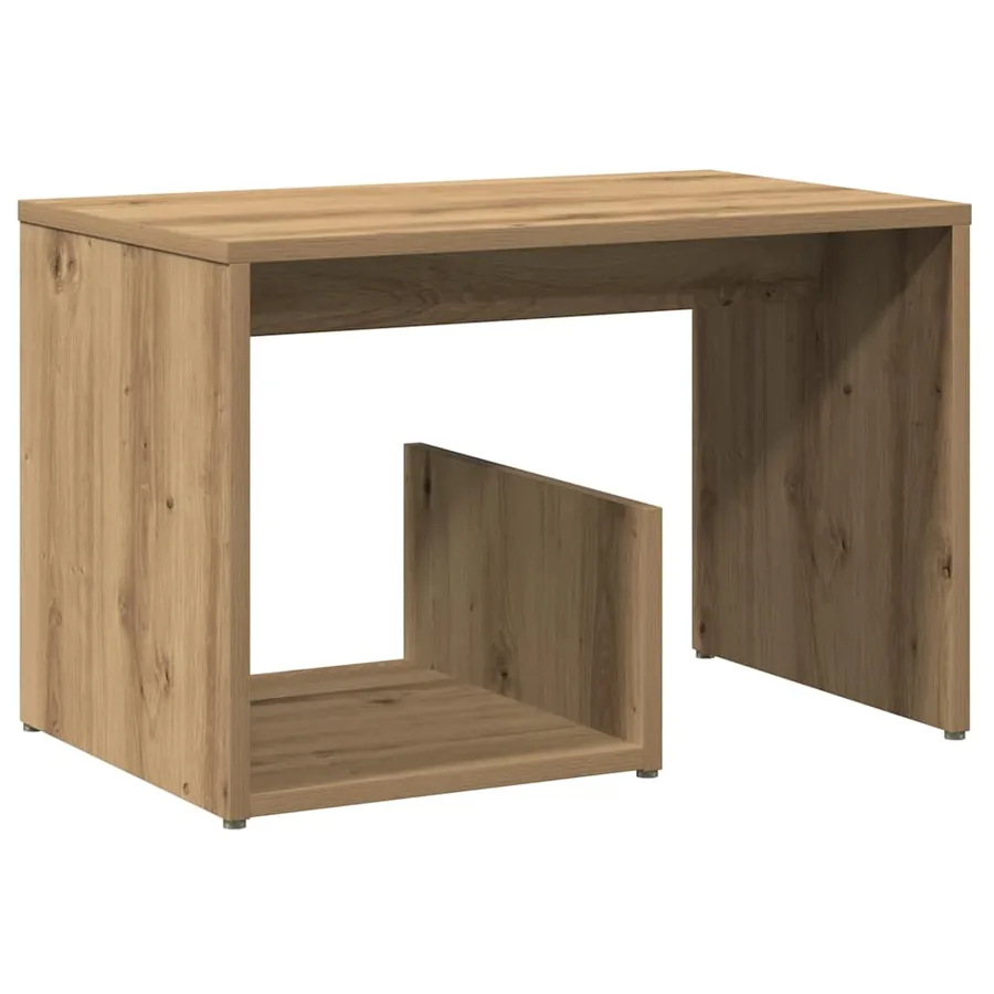 Table d'appoint chêne artisanal 59x36x38 cm bois d'ingénierie - 6