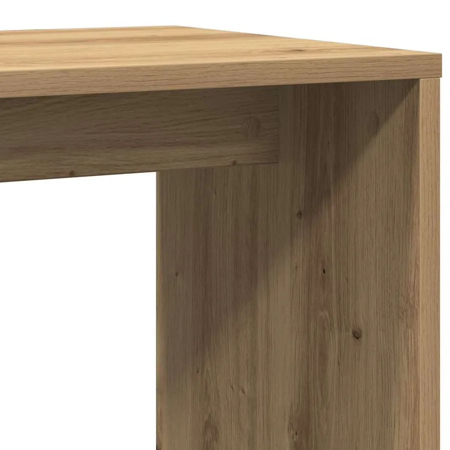 Table d'appoint chêne artisanal 59x36x38 cm bois d'ingénierie - 7