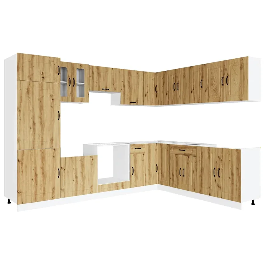 Ensemble d'armoires de cuisine 14 pcs Kalmar bois d'ingénierie - 2