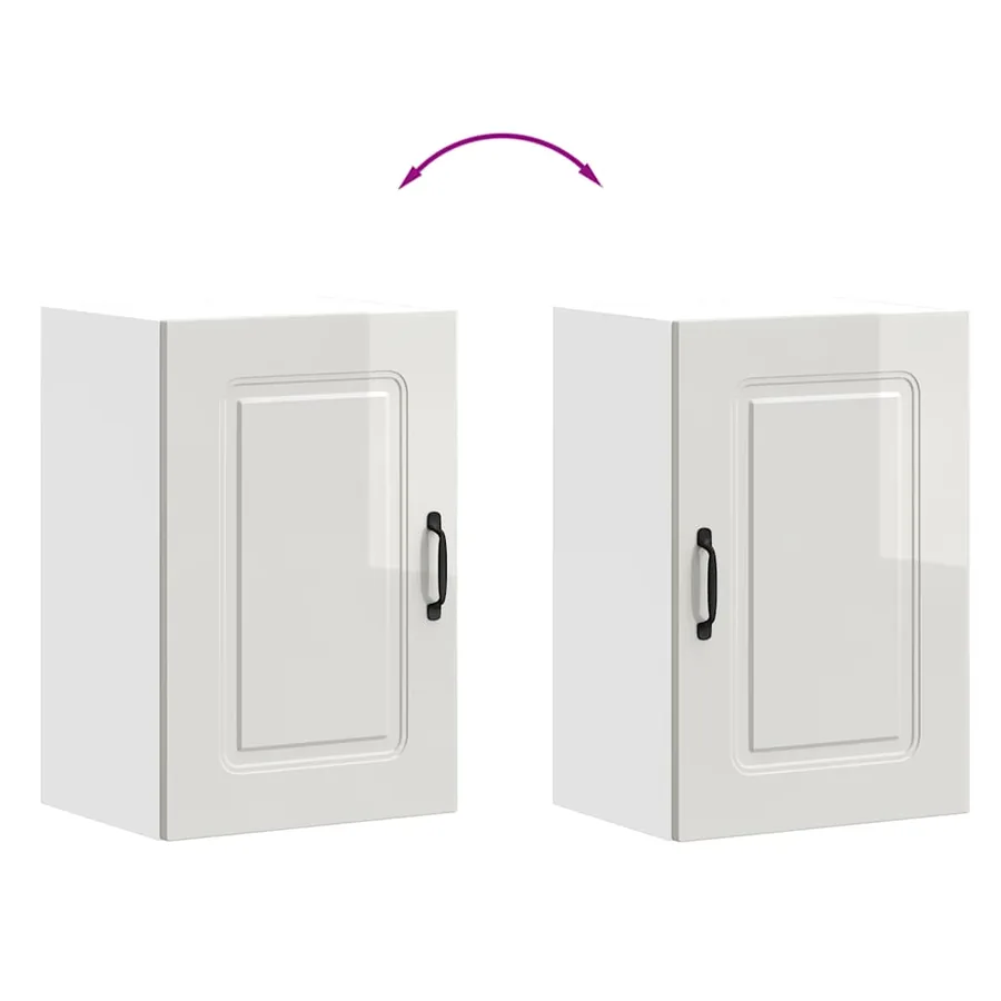 Armoire murale de cuisine Kalmar blanc brillant bois ingénierie - 9