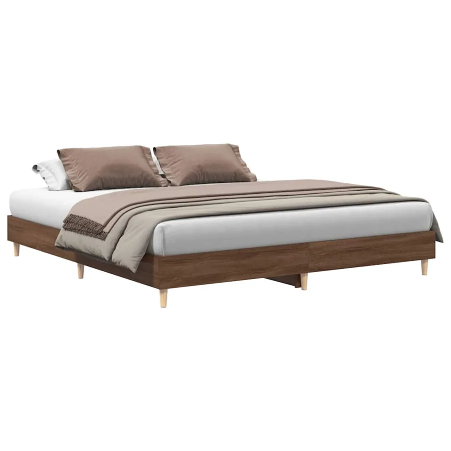 Cadre de lit sans matelas chêne marron 160x200 cm - 2