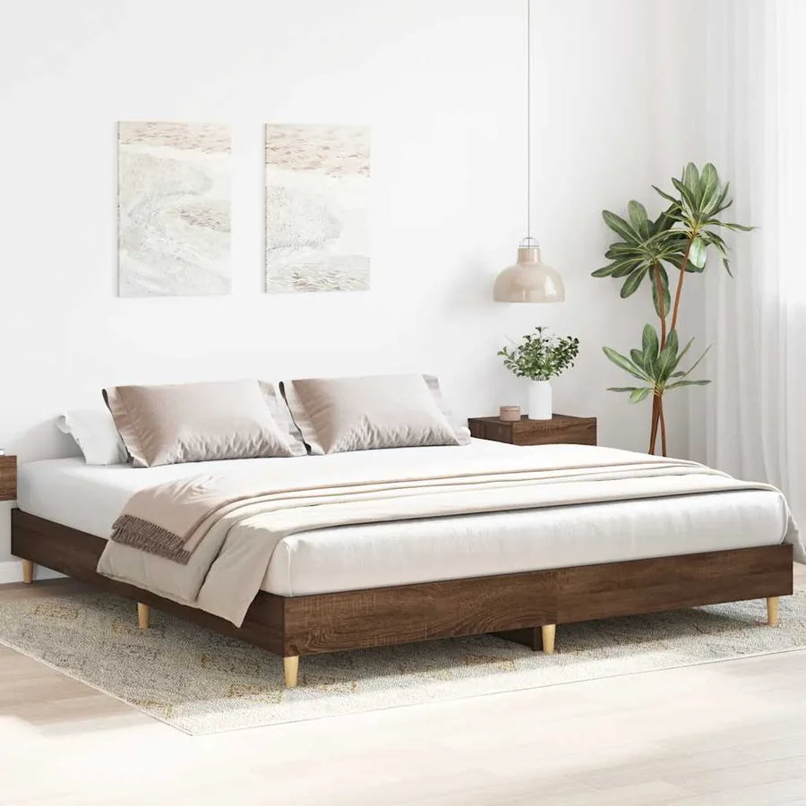 Cadre de lit sans matelas chêne marron 160x200 cm - 3