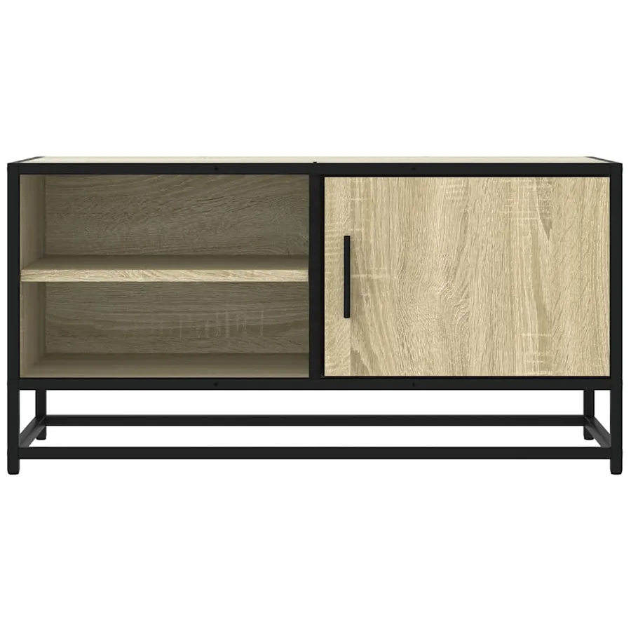 Meuble TV chêne sonoma 80x34,5x40 cm bois d'ingénierie et métal - 4
