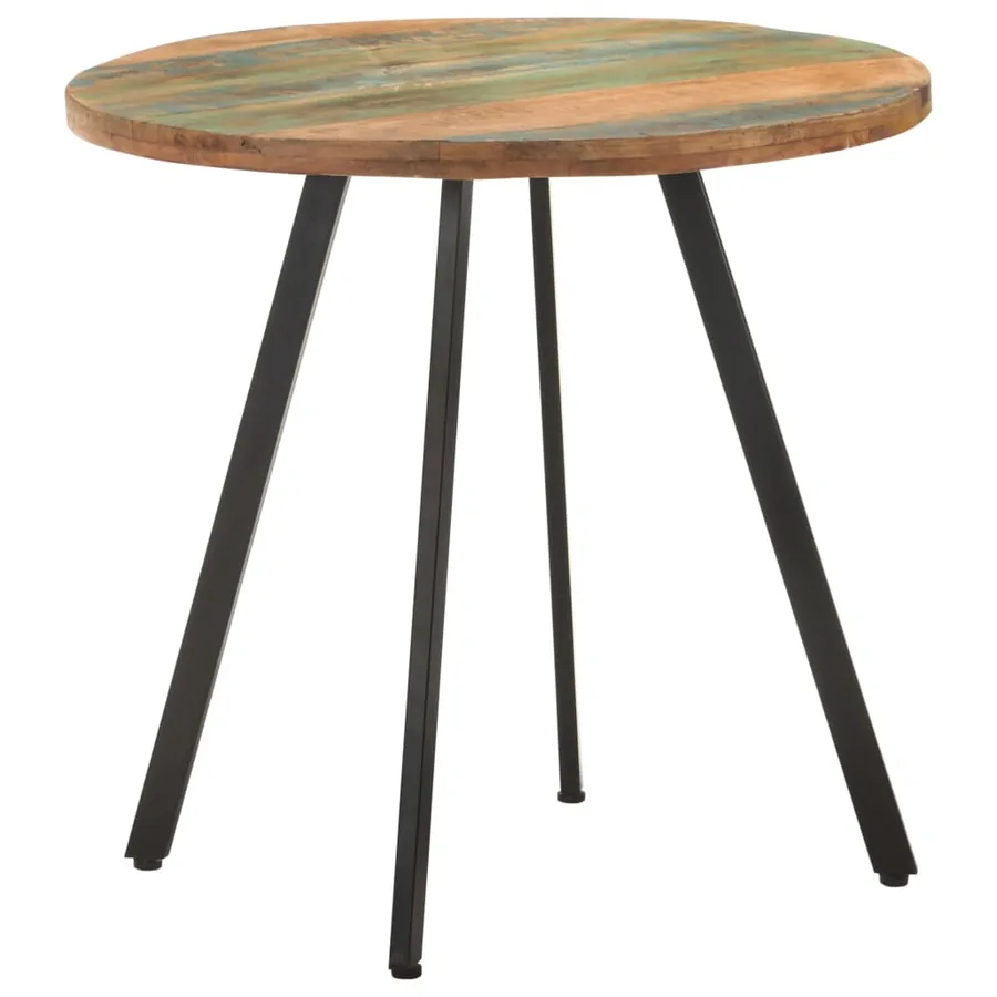 Table de salle à manger 80 cm Bois de récupération massif - 6