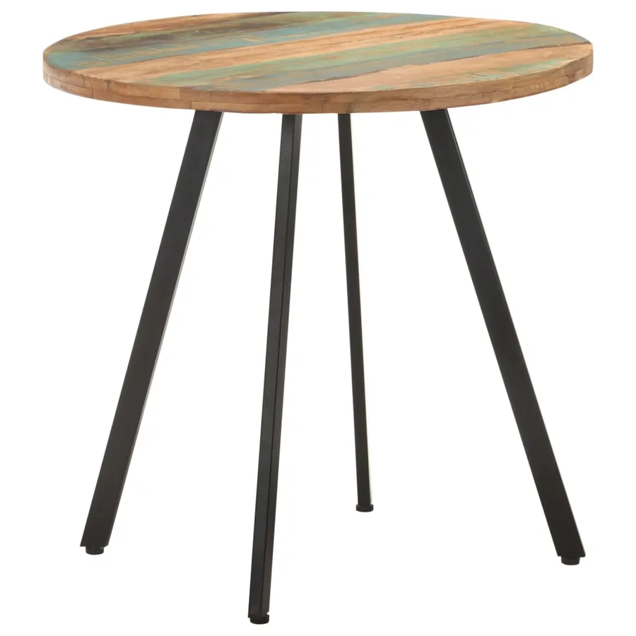 Table de salle à manger 80 cm Bois de récupération massif - 8