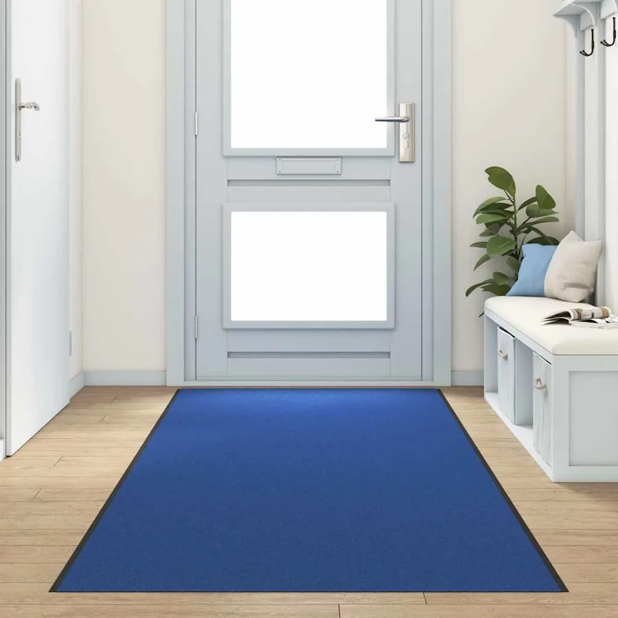 Tapis d'entrée Bleu et Noir 120 x 400 cm 100% Polyamide