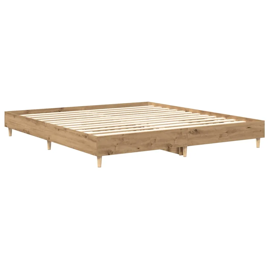 Cadre de lit sans matelas chêne artisanal 180x200 cm - 4