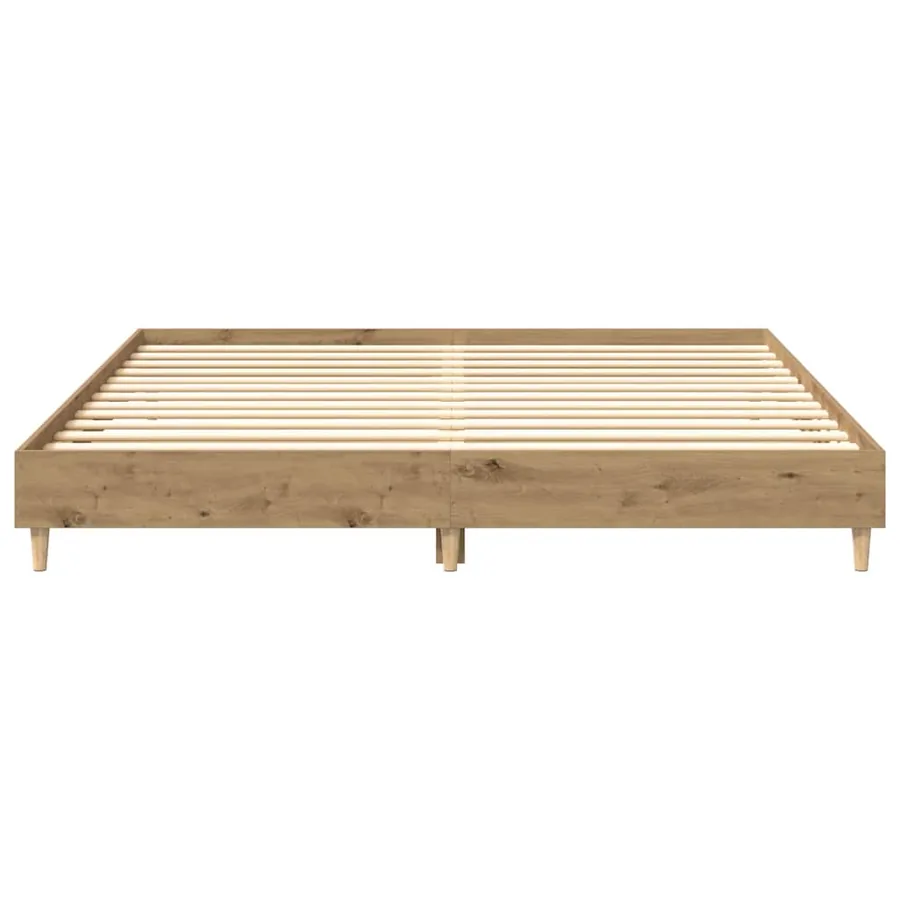 Cadre de lit sans matelas chêne artisanal 180x200 cm - 5