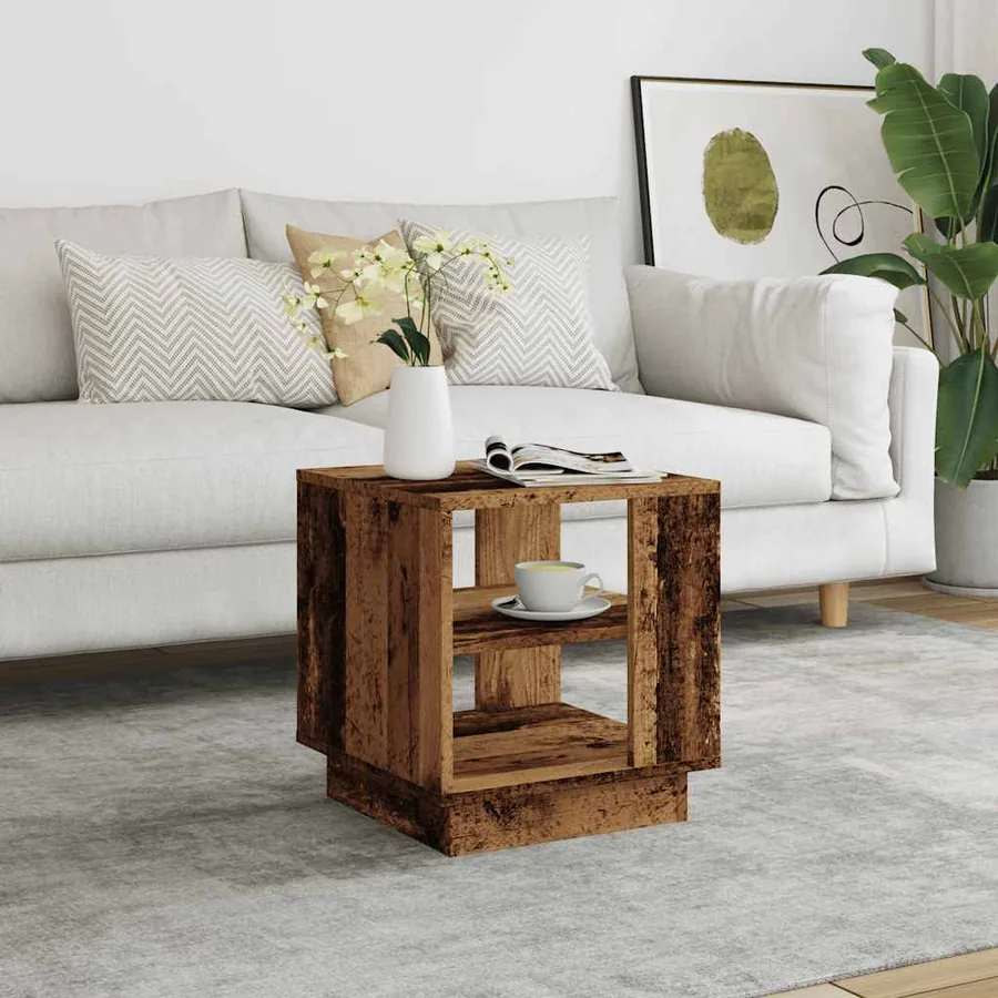 Table basse vieux bois 40x40x43 cm bois d'ingénierie - 3
