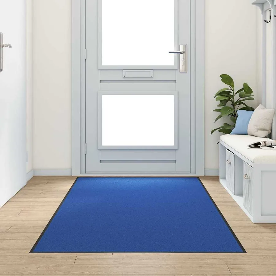 Tapis d'entrée Bleu et Noir 120 x 250 cm 100% Polyamide