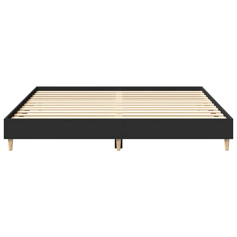 Cadre de lit sans matelas noir 180x200 cm bois d'ingénierie - 5