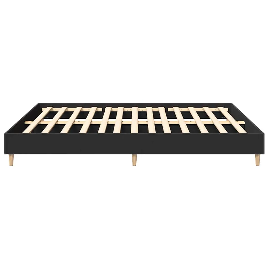 Cadre de lit sans matelas noir 180x200 cm bois d'ingénierie - 6