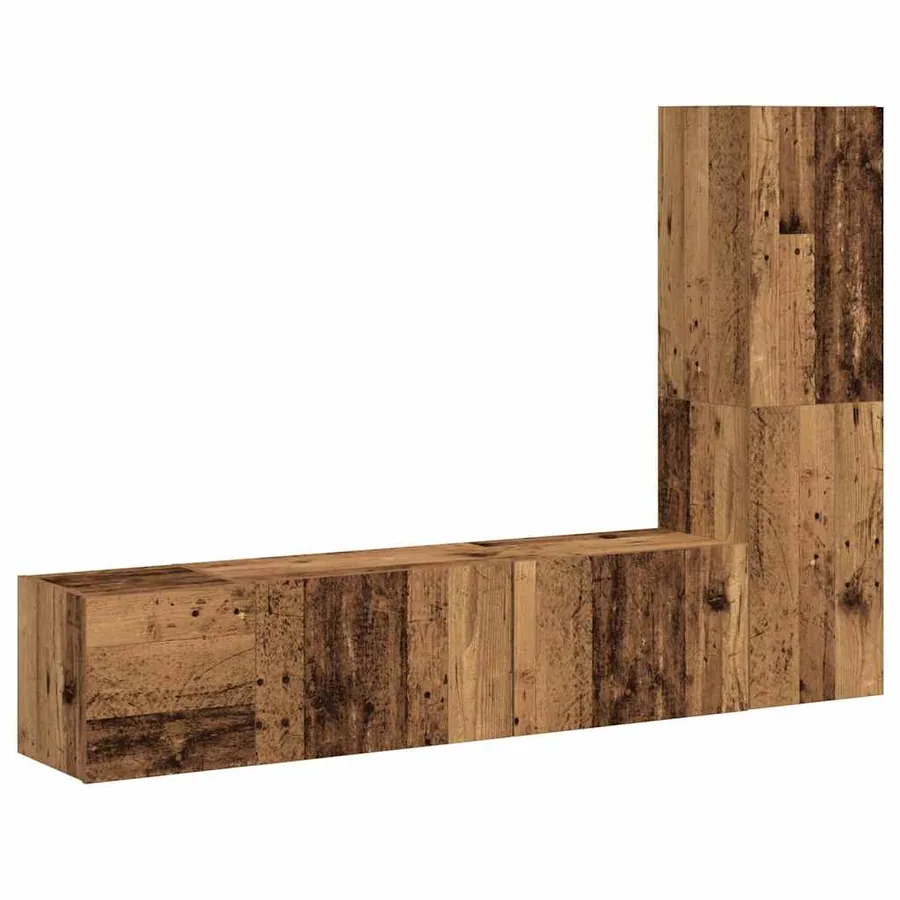 Meubles TV muraux 3 pcs vieux bois bois d'ingénierie