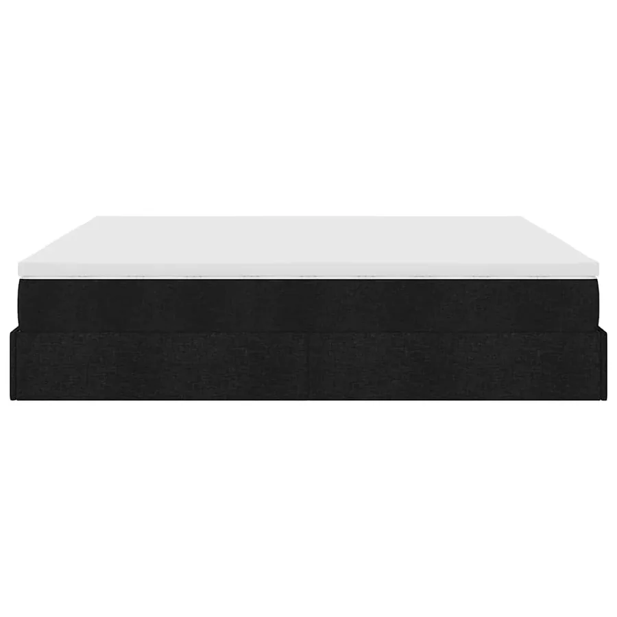 Cadre de lit ottoman avec matelas noir 160x200 cm tissu - 9