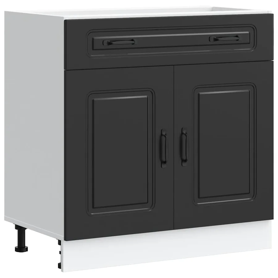 Armoire de cuisine Kalmar noir bois d'ingénierie - 2