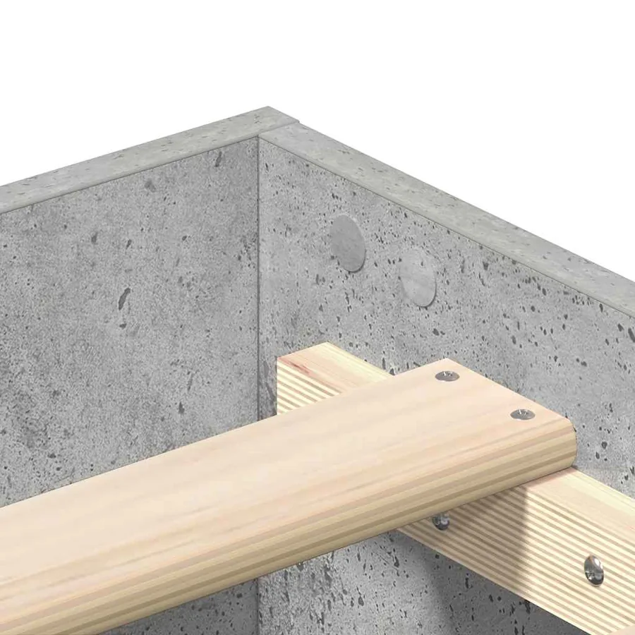 Cadre de lit sans matelas gris béton 100x200 cm bois ingénierie - 8