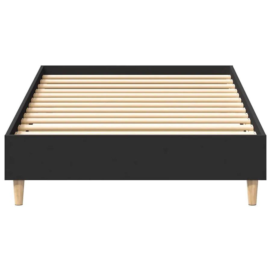 Cadre de lit sans matelas noir 100x200 cm bois d'ingénierie - 5