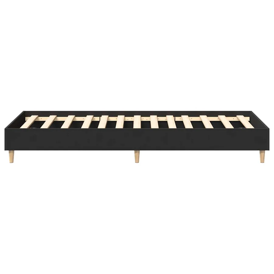 Cadre de lit sans matelas noir 100x200 cm bois d'ingénierie - 6