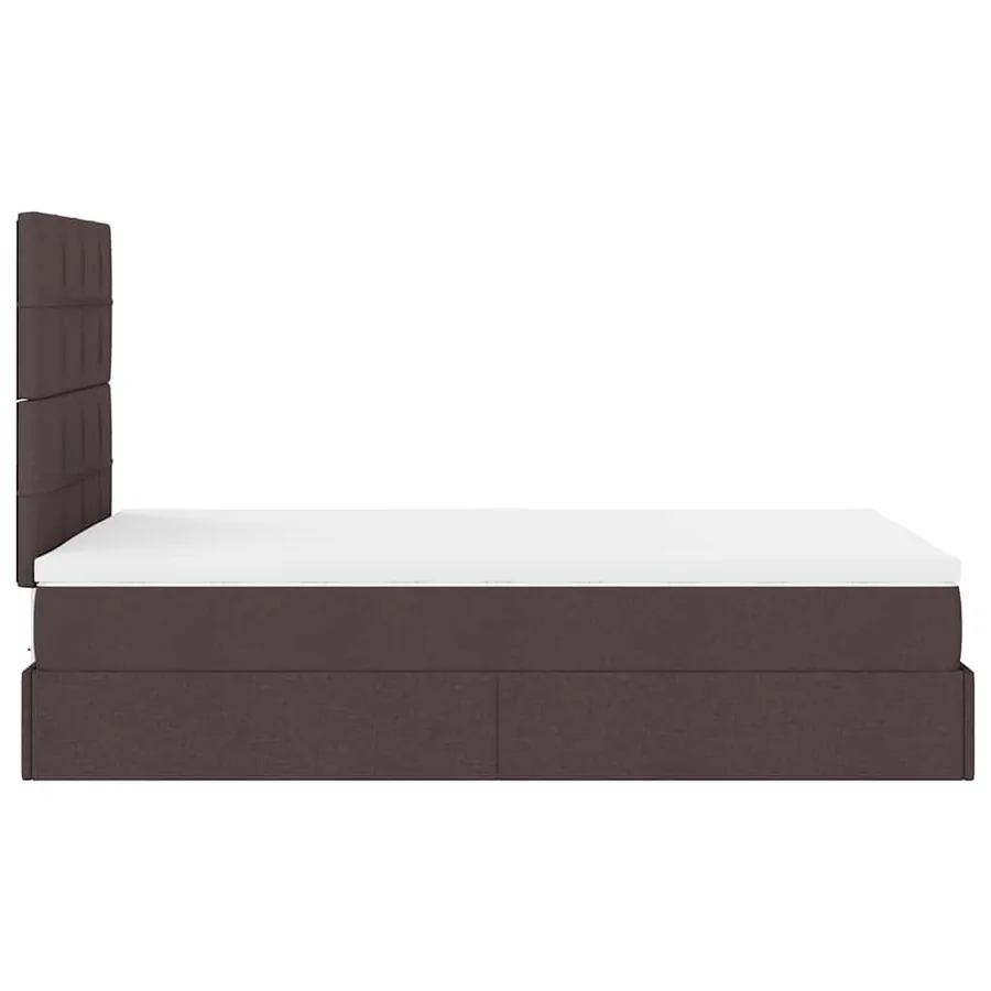 Cadre de lit ottoman avec matelas marron foncé 120x190 cm tissu - 11