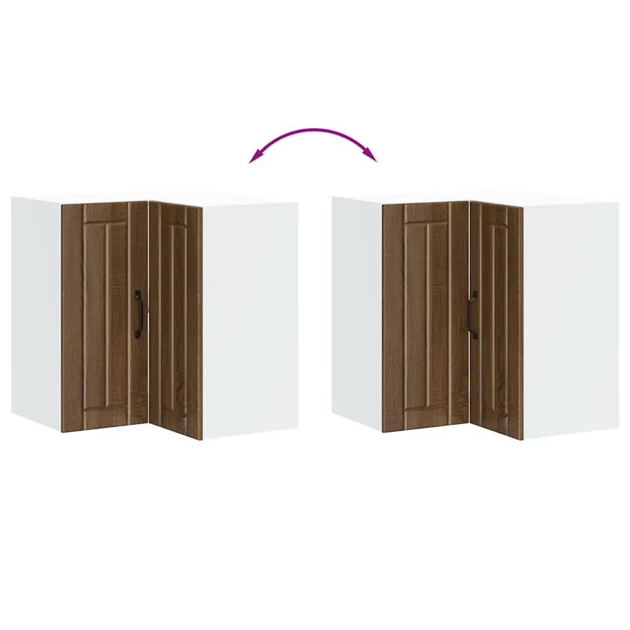 Armoire d'angle murale de cuisine Lucca chêne marron - 8