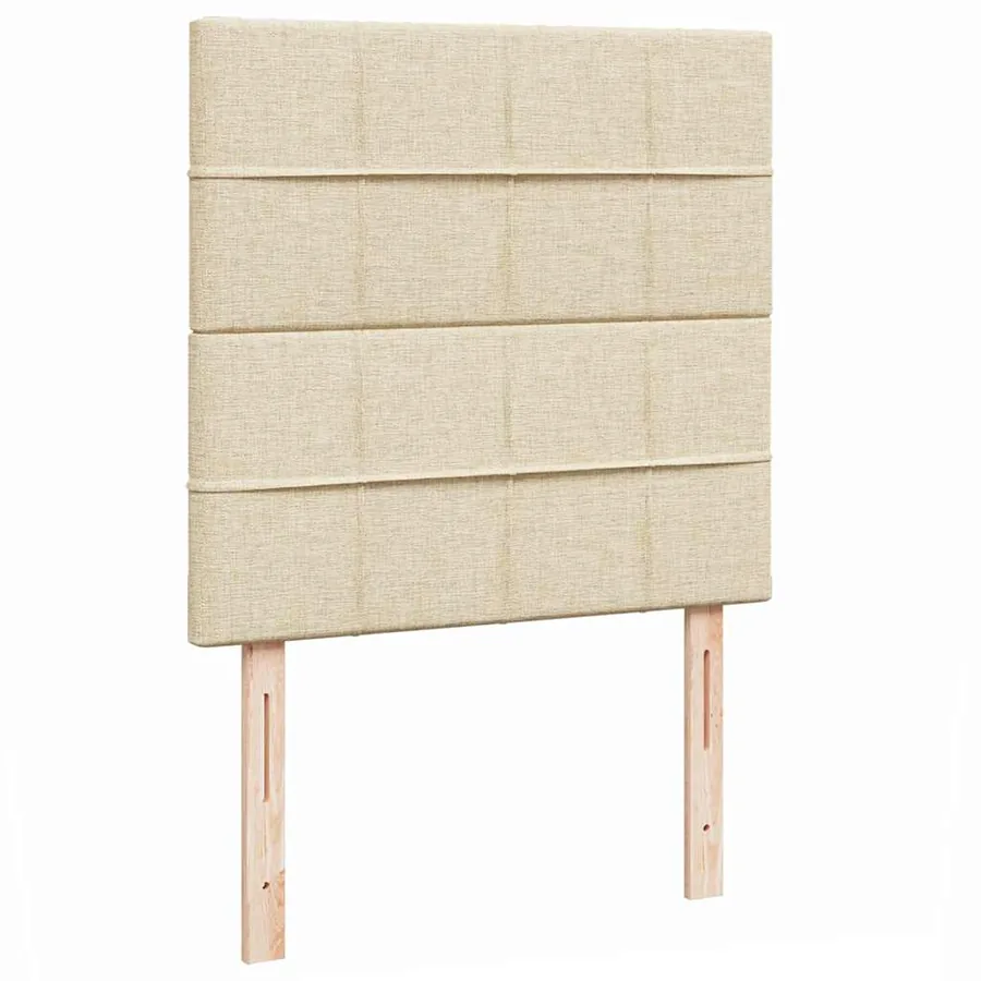 Lit ottoman avec matelas crème 100x200 cm tissu - 7