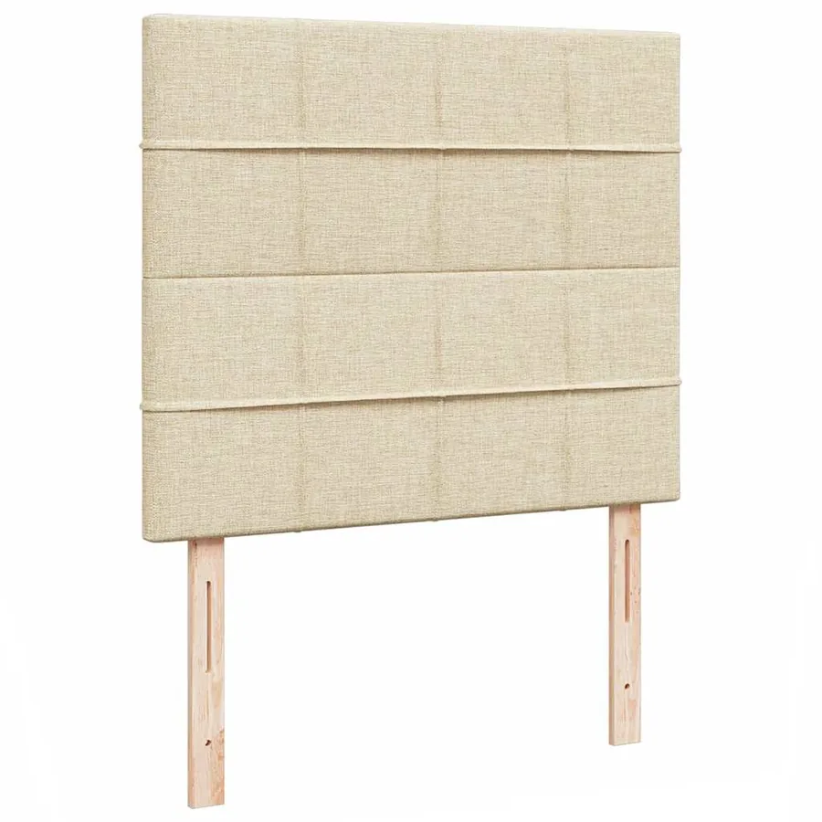 Cadre de lit ottoman avec matelas crème 120x200cm tissu - 9