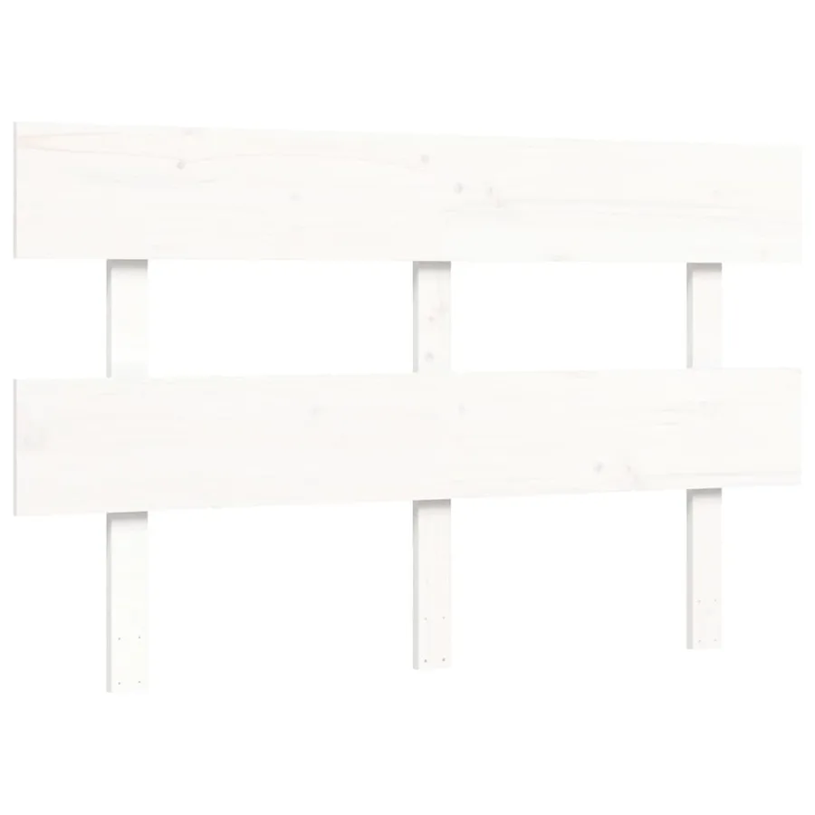 Cadre de lit sans matelas blanc bois de pin massif - 8