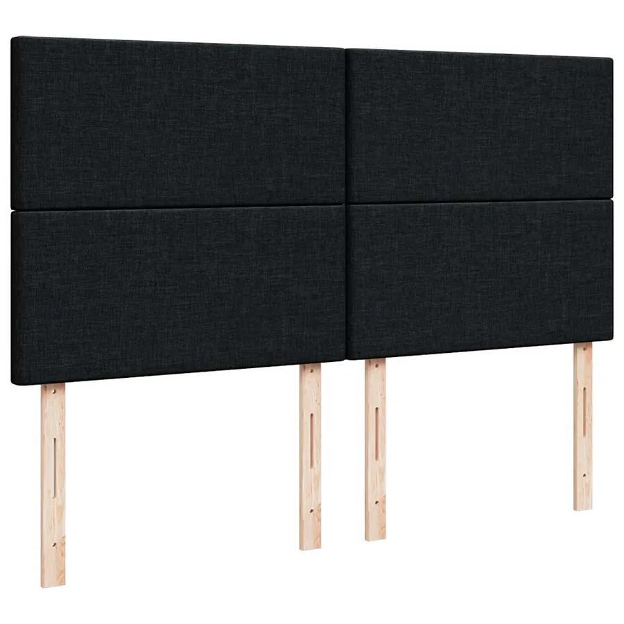 Cadre de lit ottoman avec matelas noir 200x200cm tissu - 10