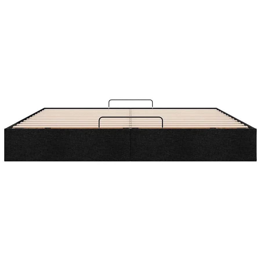 Cadre de lit ottoman sans matelas noir 200x200 cm tissu - 7
