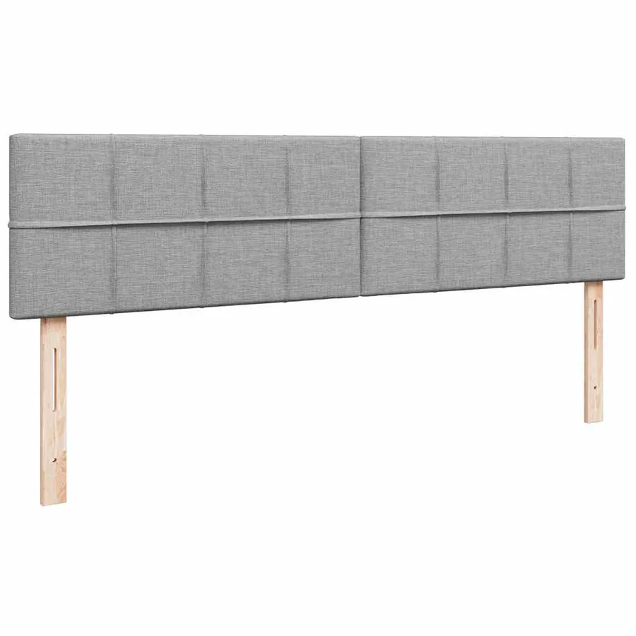 Cadre de lit ottoman avec matelas gris clair 200x200 cm tissu - 9