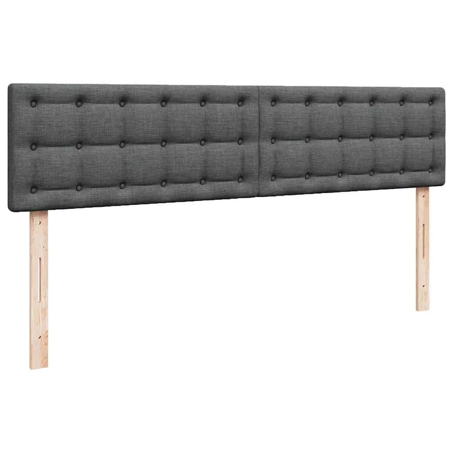 Cadre de lit ottoman avec matelas gris foncé 200x200 cm tissu - 9