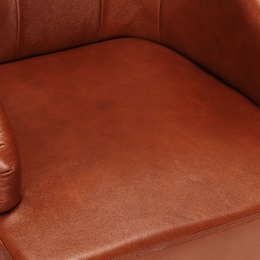 Chaises à manger lot de 2 marron cuir de chèvre véritable - 7