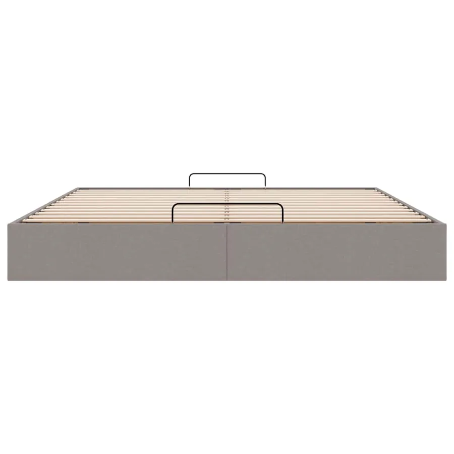 Cadre de lit ottoman sans matelas taupe 200x200 cm tissu - 7