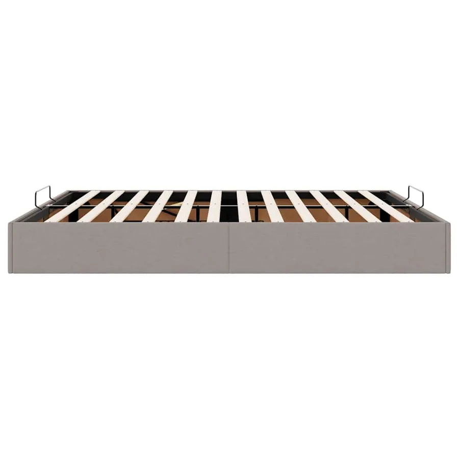 Cadre de lit ottoman sans matelas taupe 200x200 cm tissu - 8