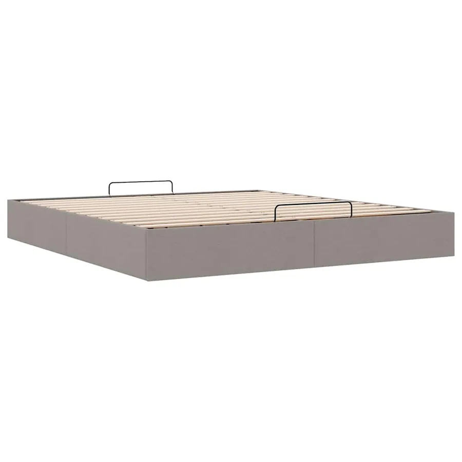 Cadre de lit ottoman sans matelas taupe 200x200 cm tissu - 9