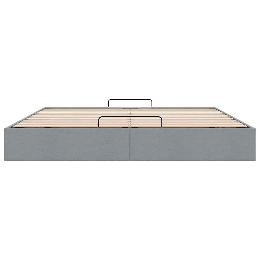 Cadre de lit ottoman sans matelas gris clair 180x200 cm tissu - 7