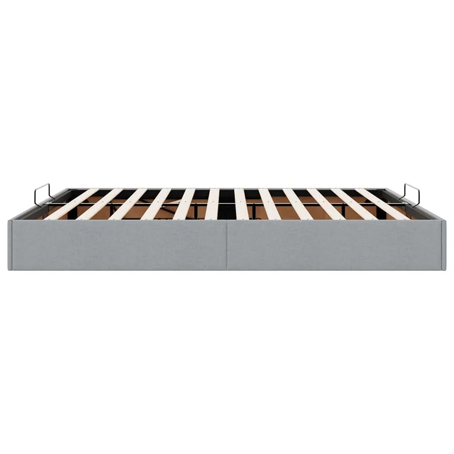 Cadre de lit ottoman sans matelas gris clair 180x200 cm tissu - 8