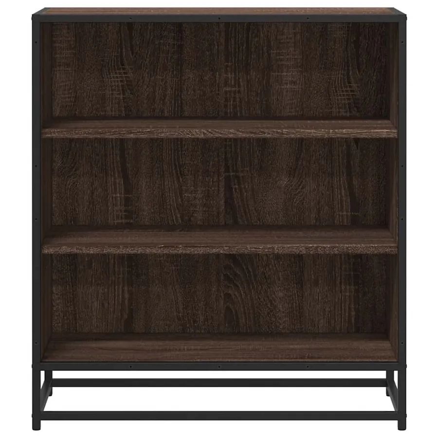 Buffet chêne marron 68x35x76 cm bois d'ingénierie et métal - 4