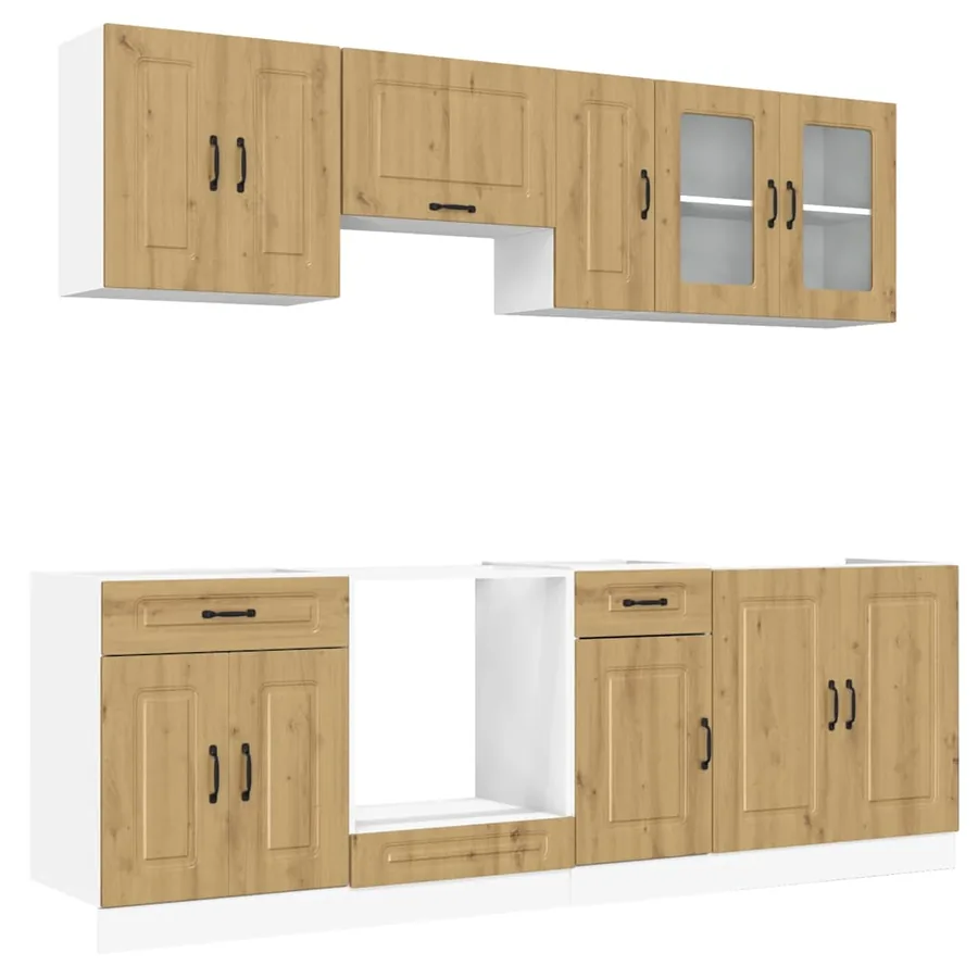 Ensemble d'armoires de cuisine 8 pcs Kalmar bois d'ingénierie - 2