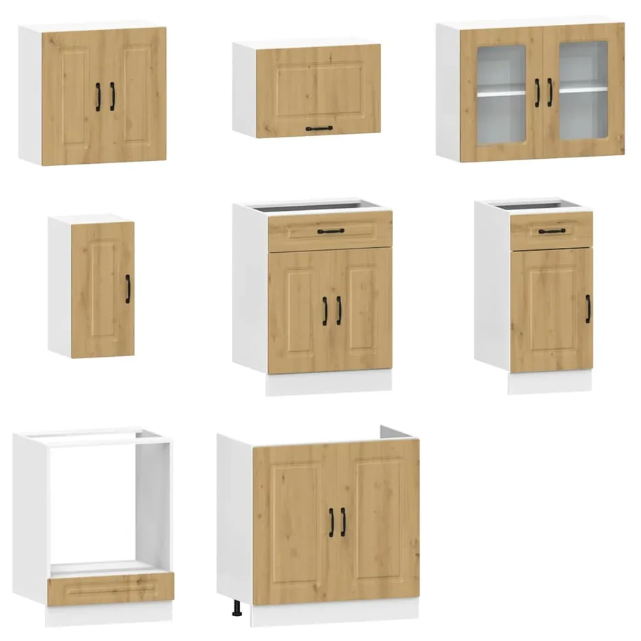 Ensemble d'armoires de cuisine 8 pcs Kalmar bois d'ingénierie - 4